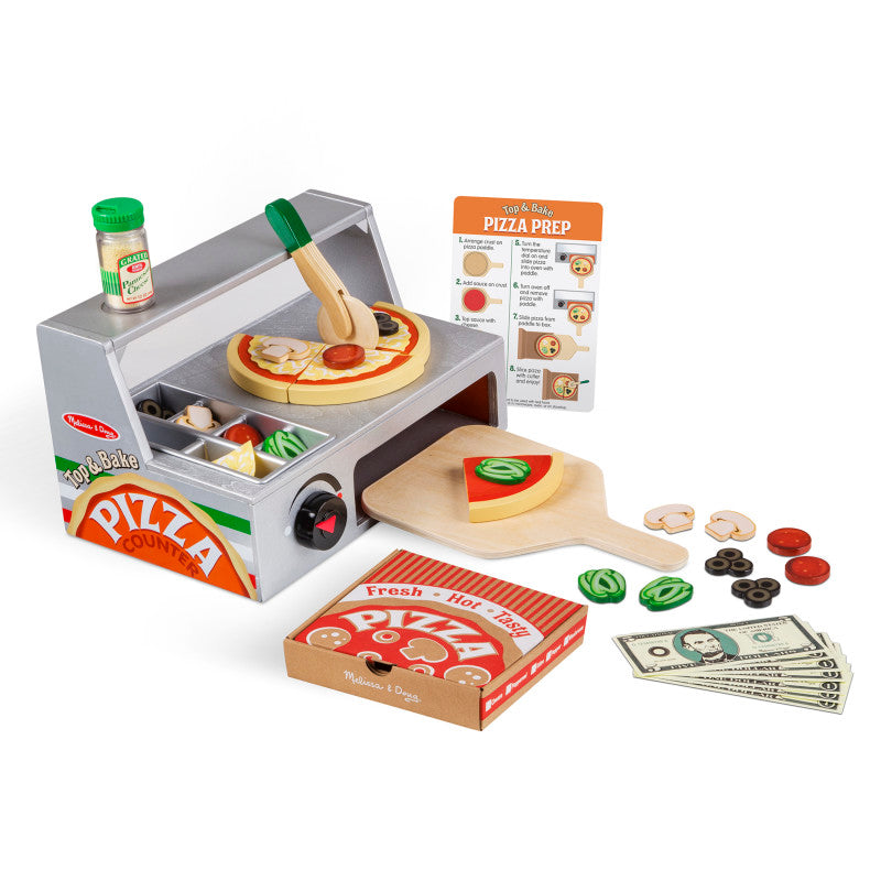 MELISSA & DOUG - Top & Bake Pizza Counter - Wooden Play Food