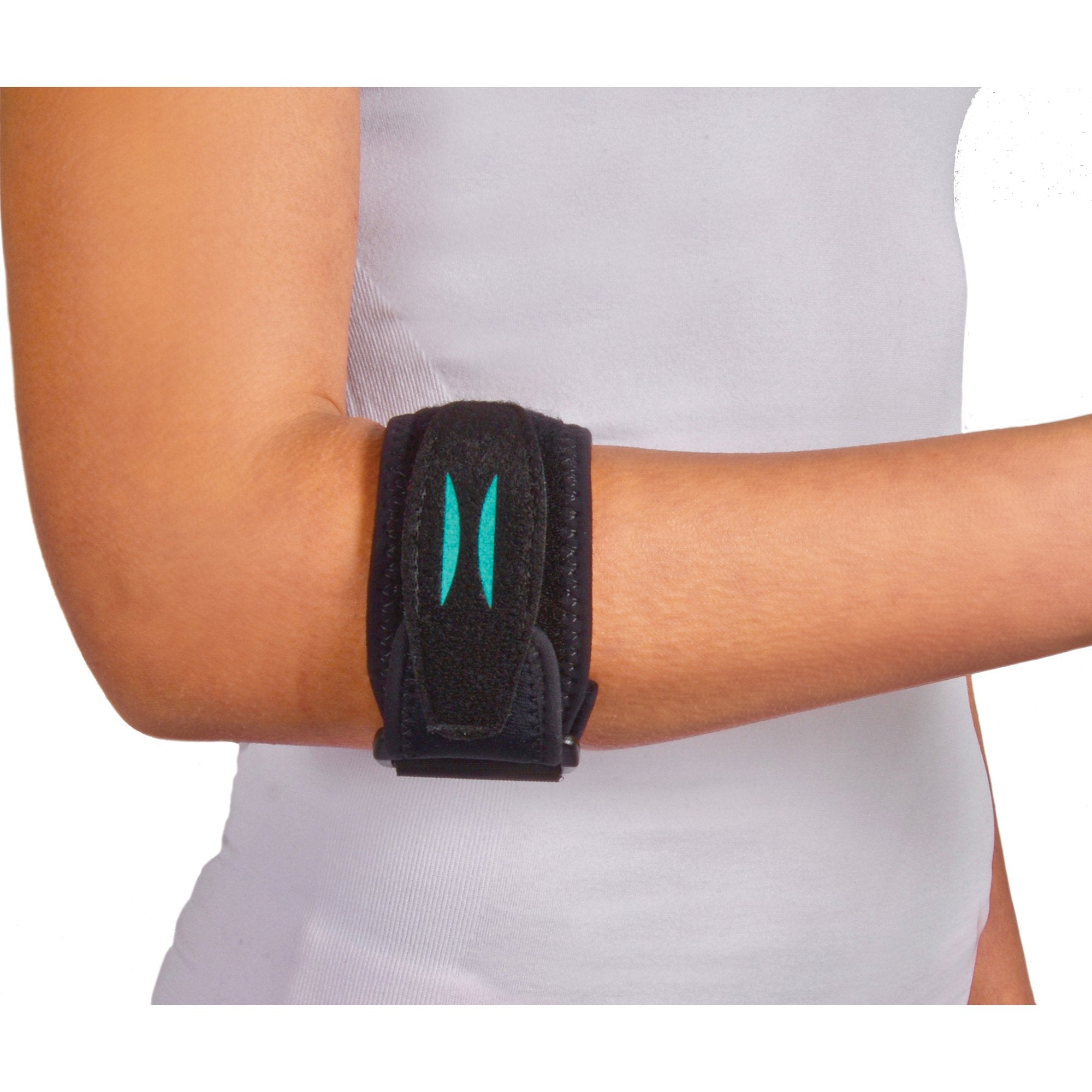 Hely & Weber - Elbow Support Strap Matt Strap™II One Size Fits Most Hook and Loop with D-Ring Tennis / Golf Left or Right Elbow 7 to 20 Inch Forearm Circumference Black [1/EA]