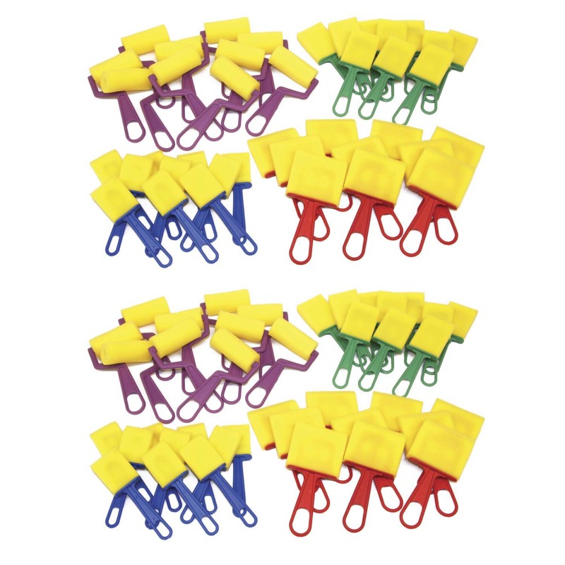 CREATIVITY STREET - Foam Brush Classroom Pack, Assorted Colors & Sizes, 40 Pieces Per Pack, 2 Packs