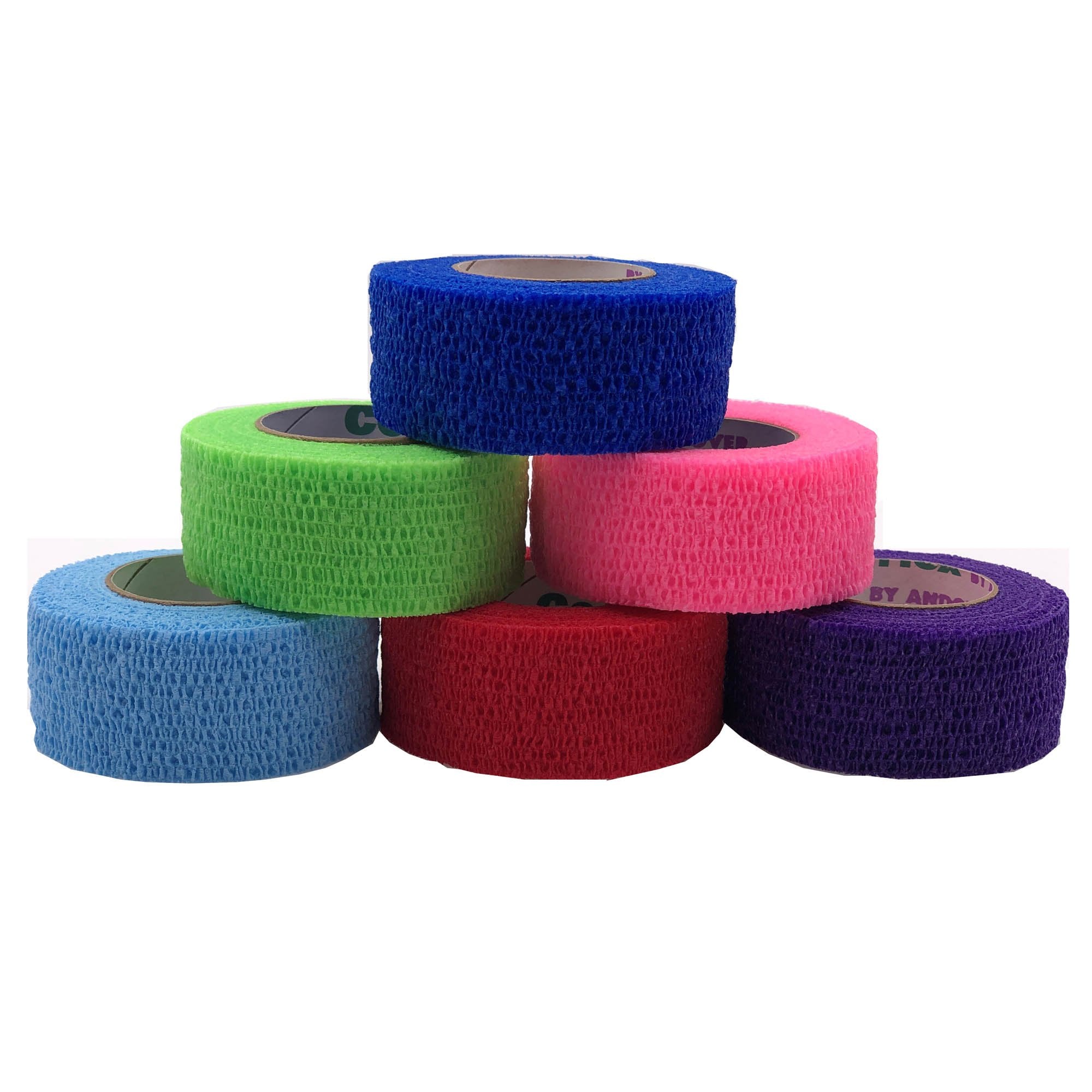 Andover Coated Products - Cohesive Bandage CoFlex® 2 Inch X 5 Yard Self-Adherent Closure Neon Pink / Blue / Purple / Light Blue / Neon Green / Red NonSterile 14 lbs. Tensile Strength [1/EA]