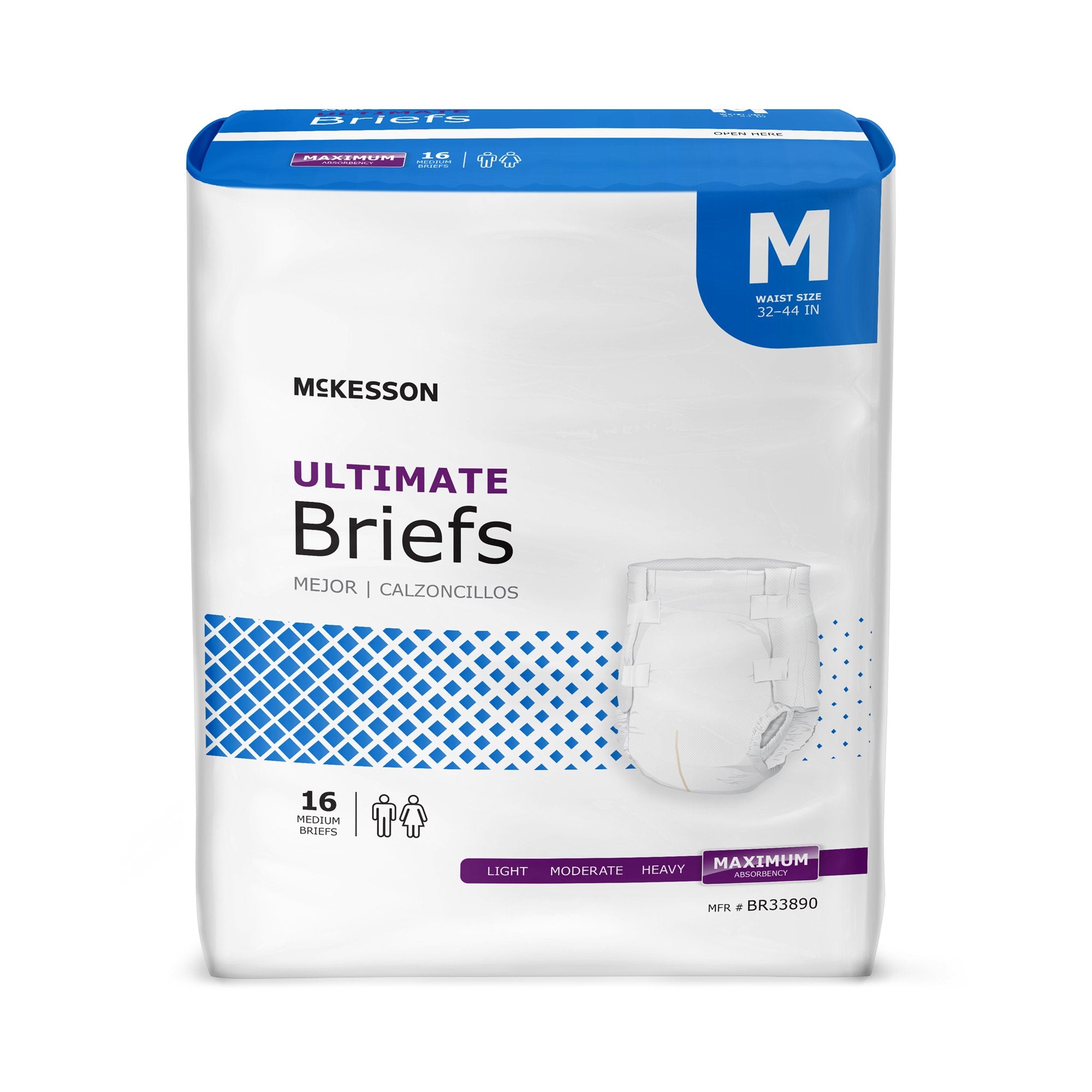 McKesson Brand - Unisex Adult Incontinence Brief McKesson Medium Disposable Heavy Absorbency [16/BG]