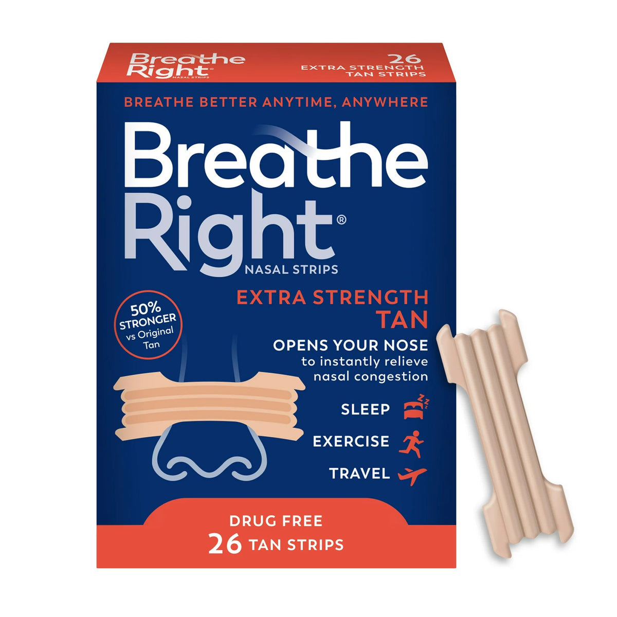 Foundation Consumer Healthcare LLC - Allergy Relief Breathe Right® Extra Strength Nasal Strip 26 per Box [26/BX]