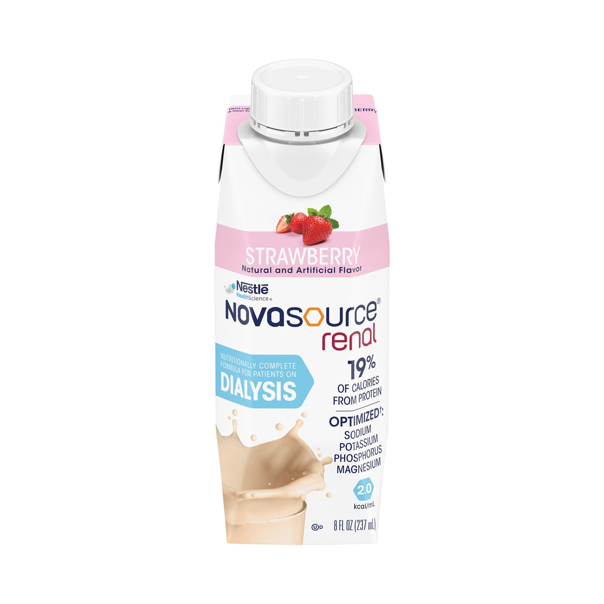 Nestle Healthcare Nutrition - Oral Supplement Novasource® Renal Strawberry Flavor Liquid 8 oz. Carton [1/EA]