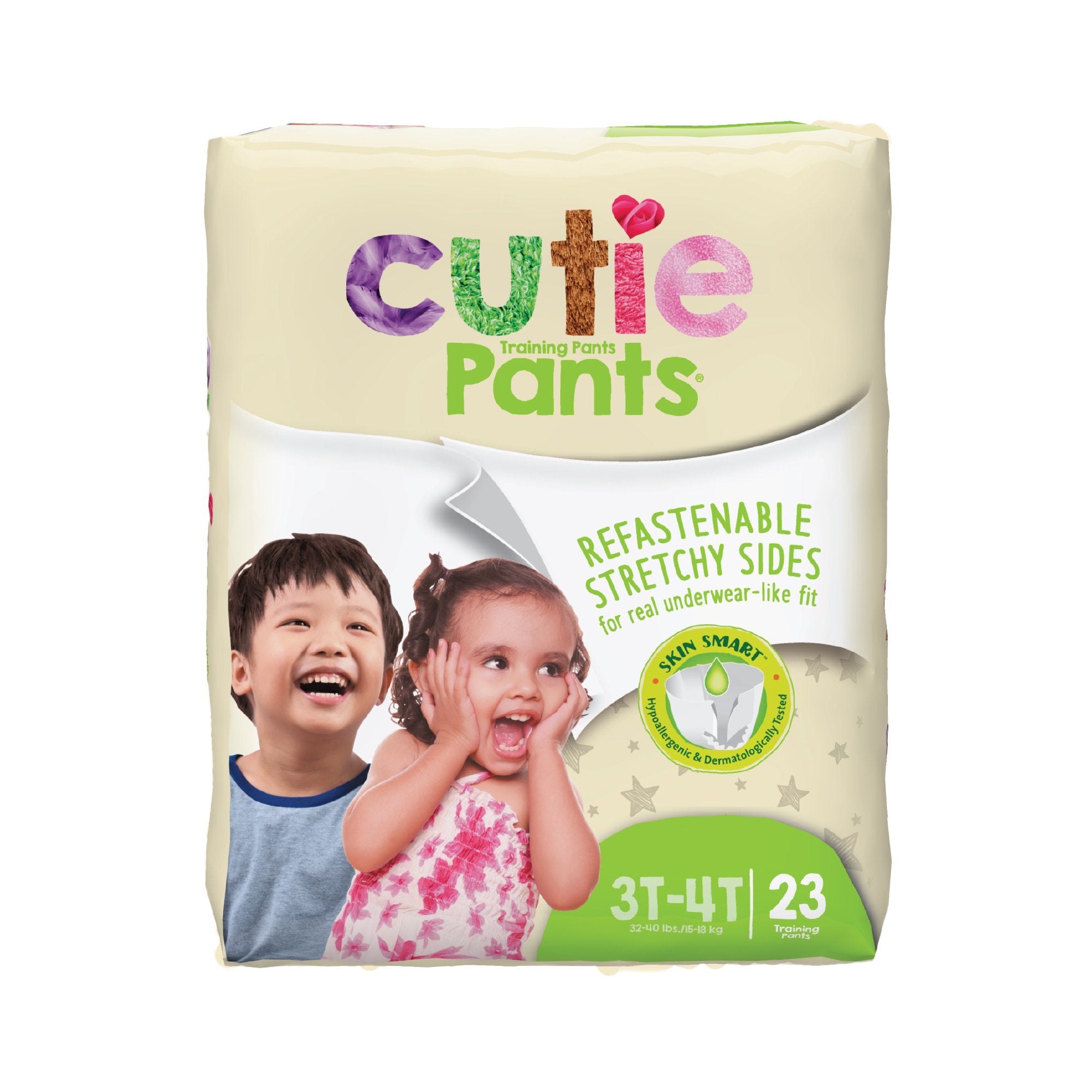 First Quality - Unisex Toddler Training Pants Cutie Pants® Pull On with Tear Away Seams Size 3T to 4T Disposable Heavy Absorbency [23/PK]