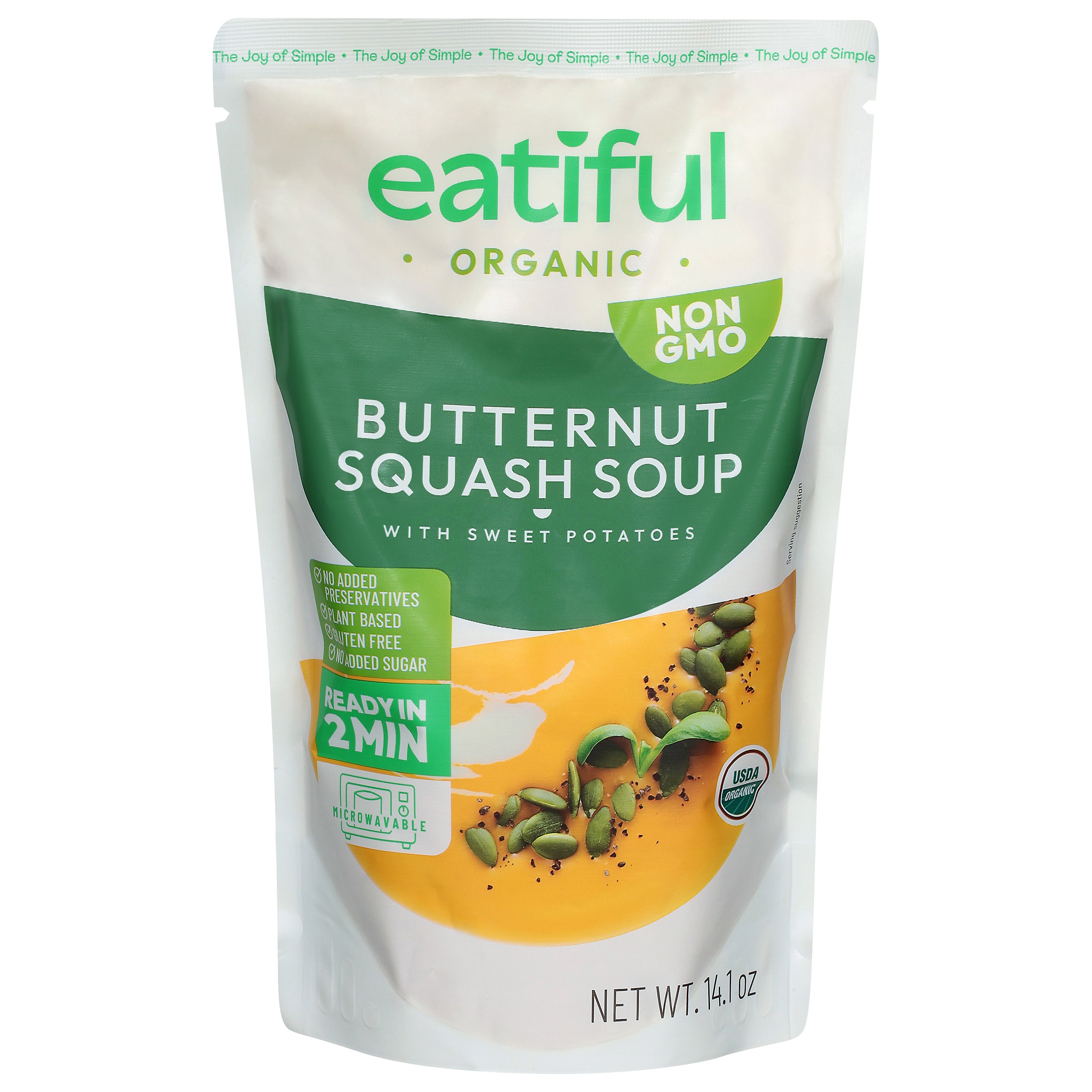 Eatiful Organic Butternut Squash Soup with Sweet Potatoes 14.1 oz - Case of 10