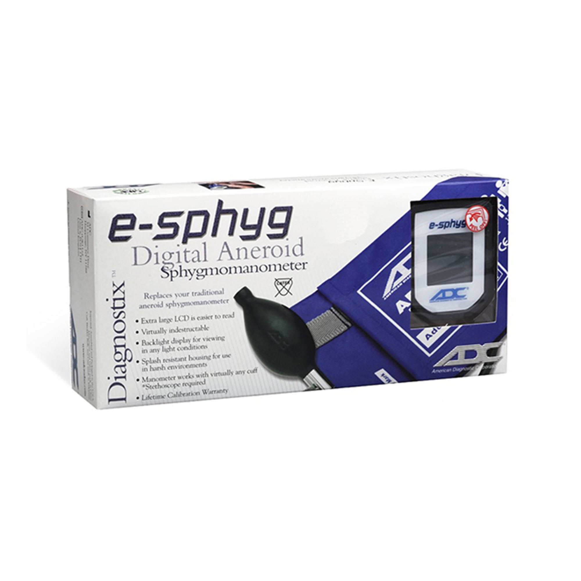 American Diagnostic Corp - Manual Digital Blood Pressure Monitor E-sphyg™ Pediatric Cuff Nylon Cuff 13 - 19.5 cm Pocket Aneroid [1/EA]