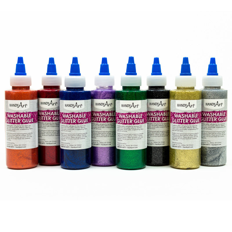 HANDY ART - Glitter Glue, 4 oz Bottles, Set of 8