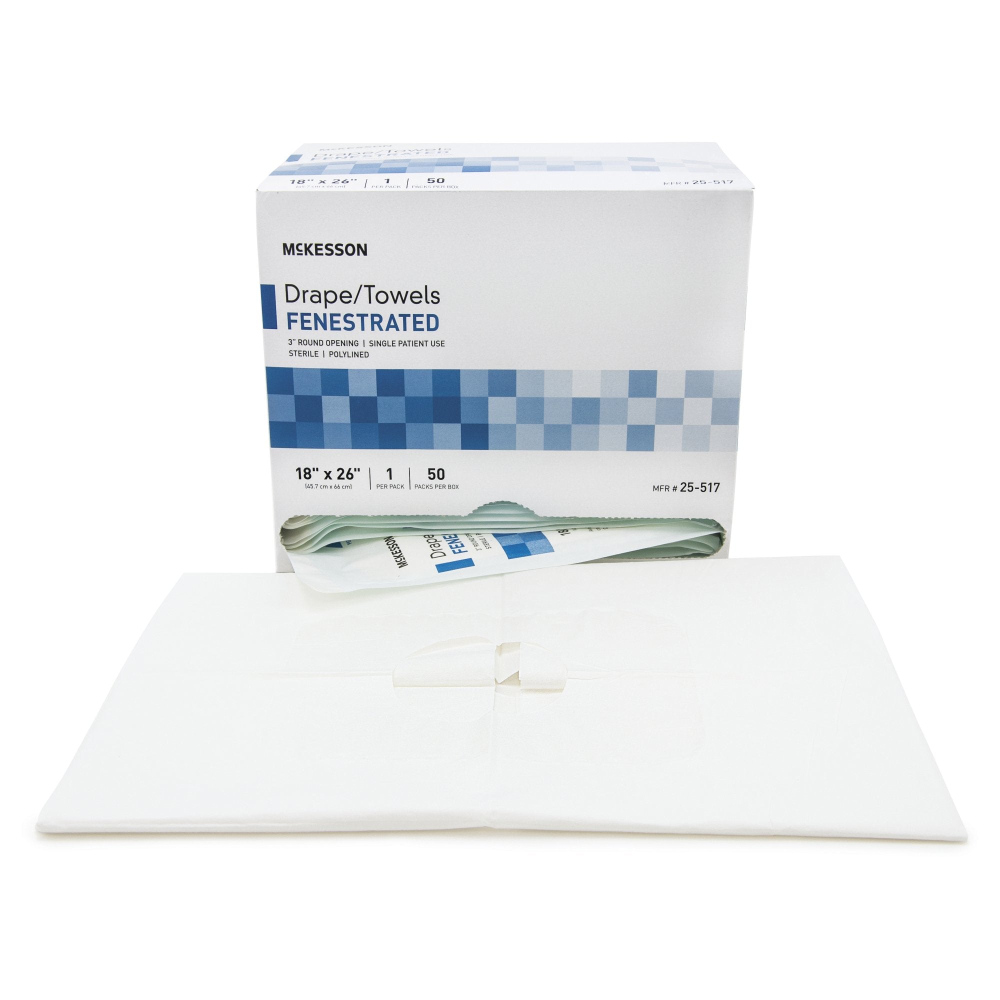 McKesson Brand - General Purpose Drape McKesson Poly Lined Towel Drape 18 W X 26 L Inch Sterile [50/BX]