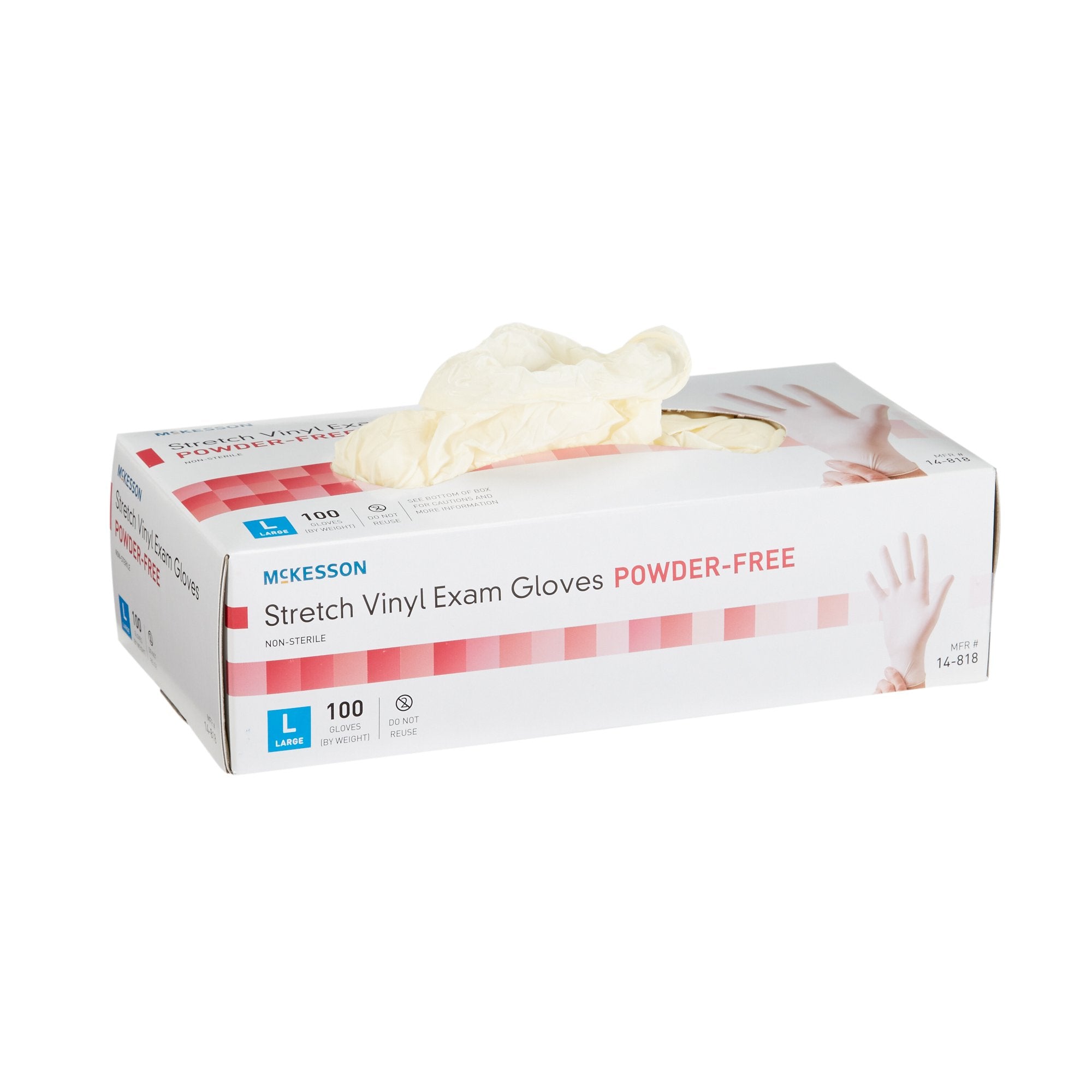 McKesson Brand - Exam Glove McKesson Large NonSterile Stretch Vinyl Standard Cuff Length Smooth Ivory Not Rated [1000/CS]