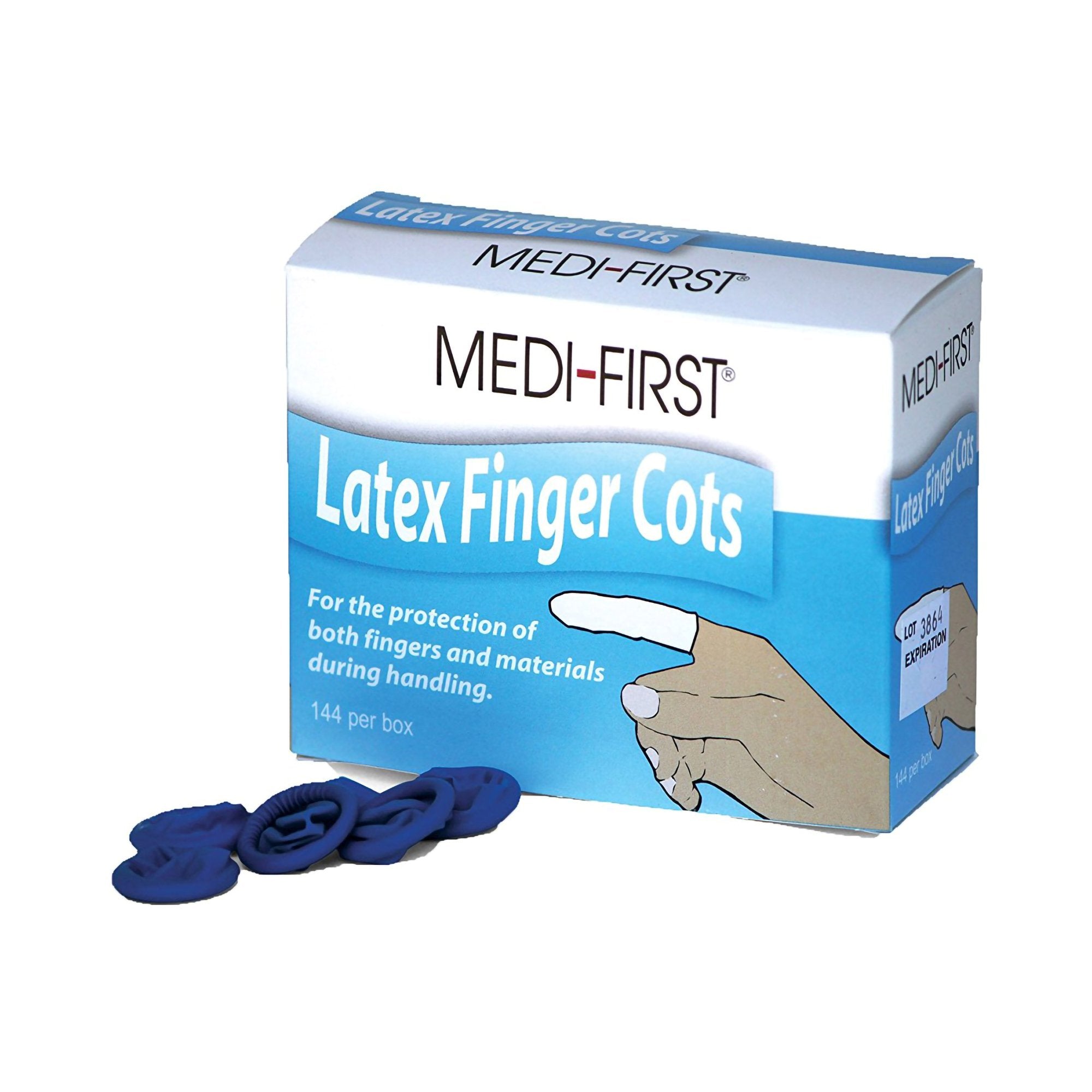 Medique Products - Finger Cot Medi-First® Large 2-1/2 Inch Length Powder Free Latex NonSterile [144/BX]