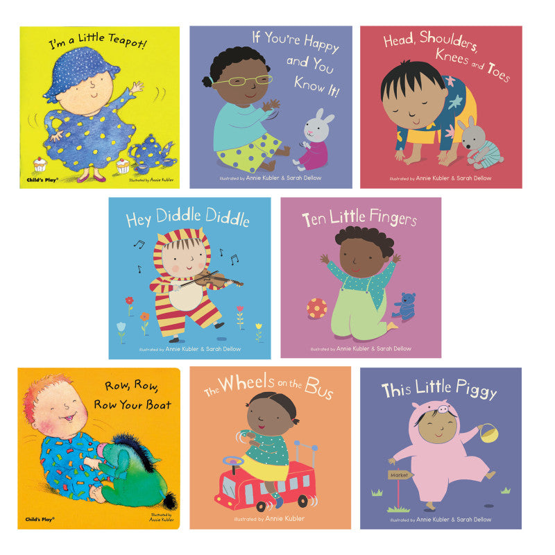 CHILD'S PLAY BOOKS - Nursery Rhyme Board Book, Set of 8 with CD