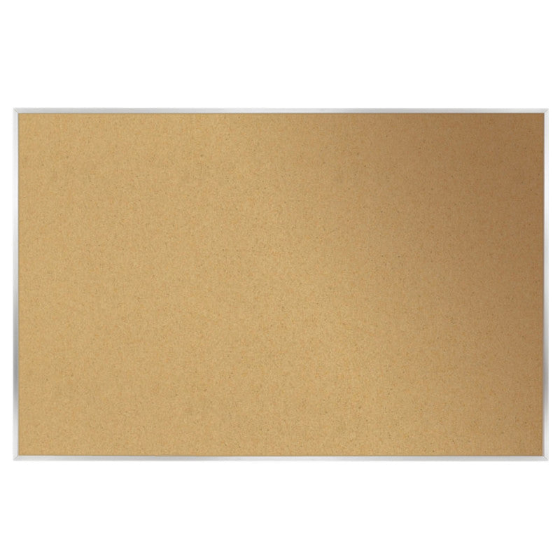 GHENT - Natural Cork Bulletin Board with Aluminum Frame, 2'H x 3'W