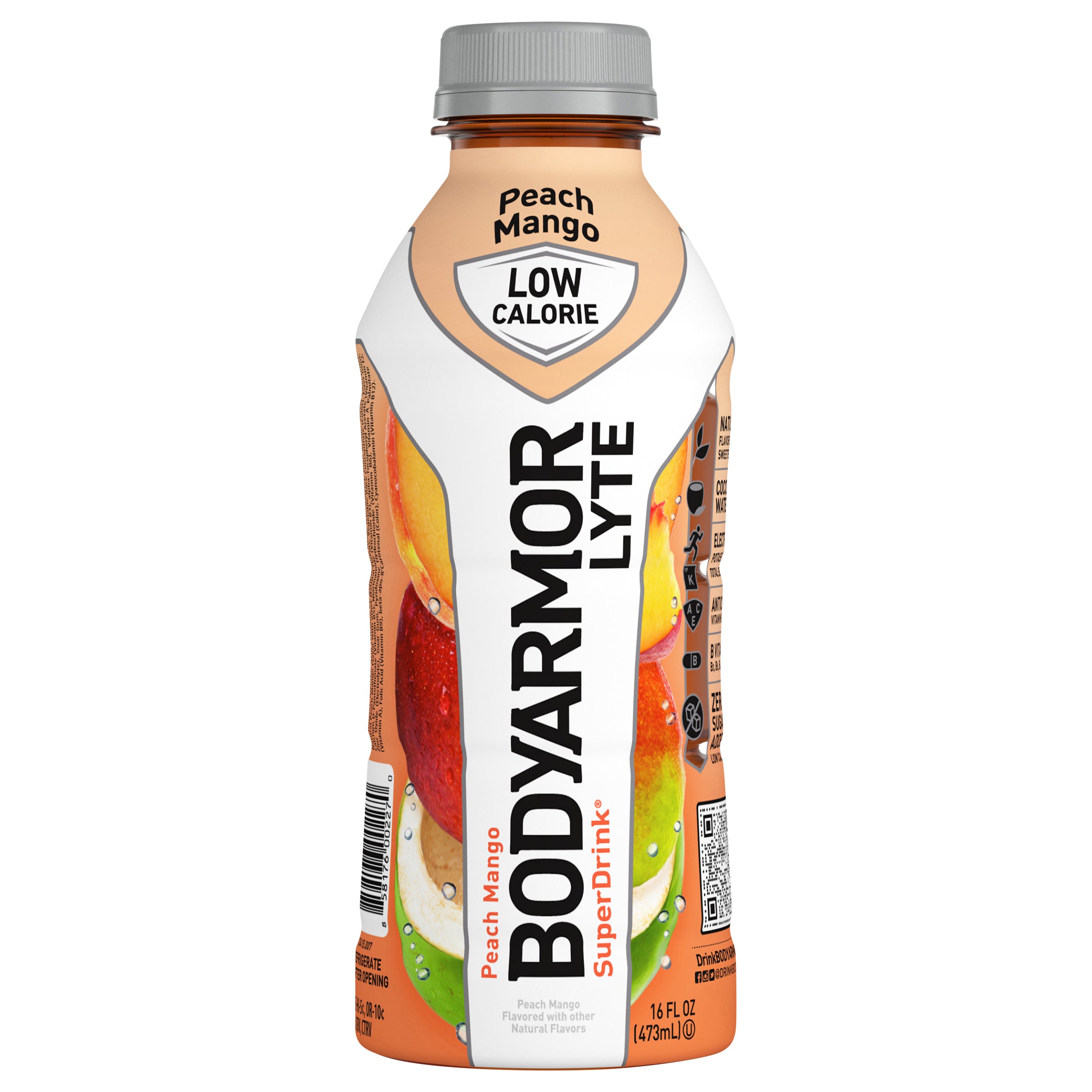 BODYARMOR LYTE Sports Drink Peach Mango, 16 fl oz - Case of 12