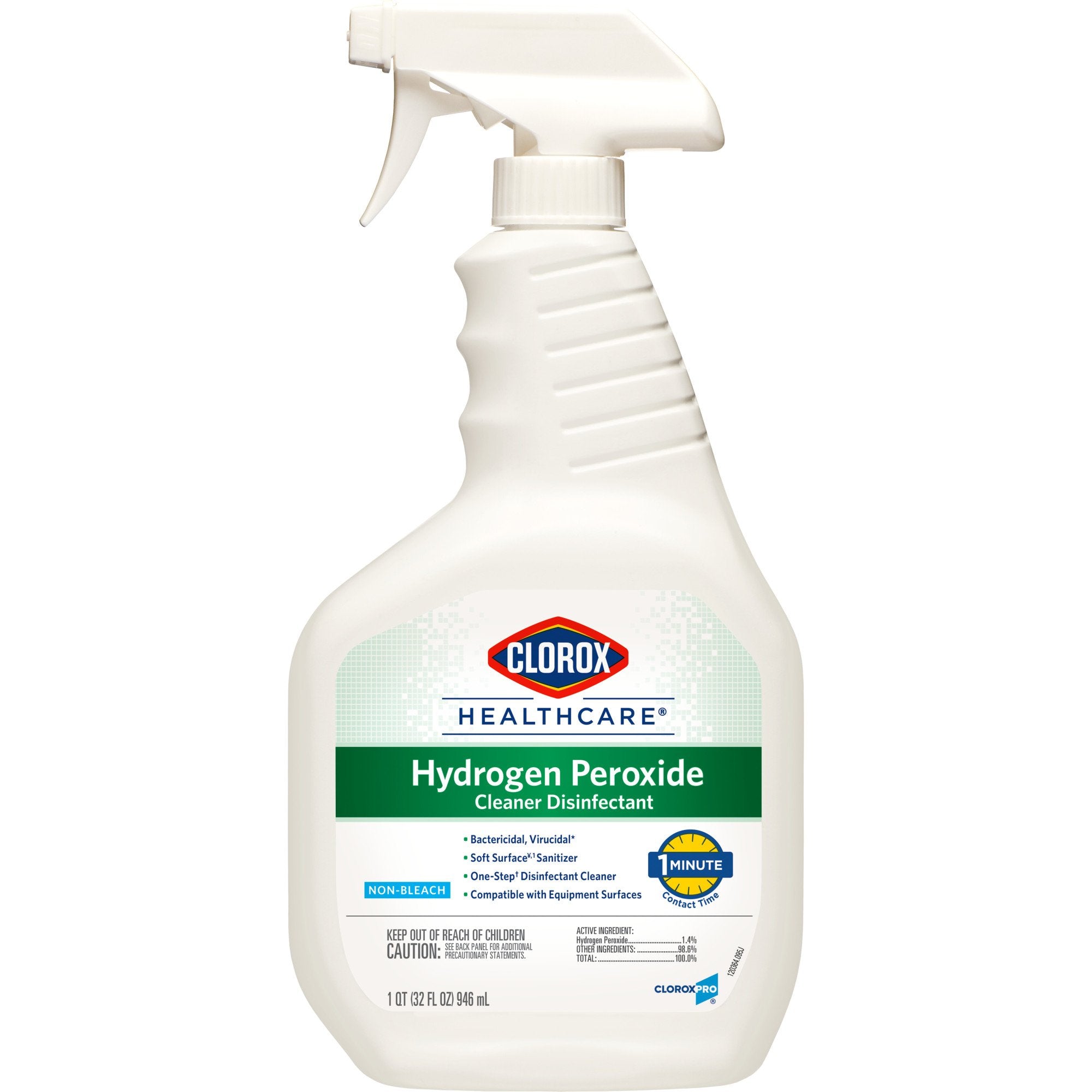The Clorox Company - Clorox Healthcare® Surface Disinfectant Cleaner Premoistened Hydrogen Peroxide Based Pump Spray Liquid 32 oz. Bottle Unscented NonSterile [1/EA]