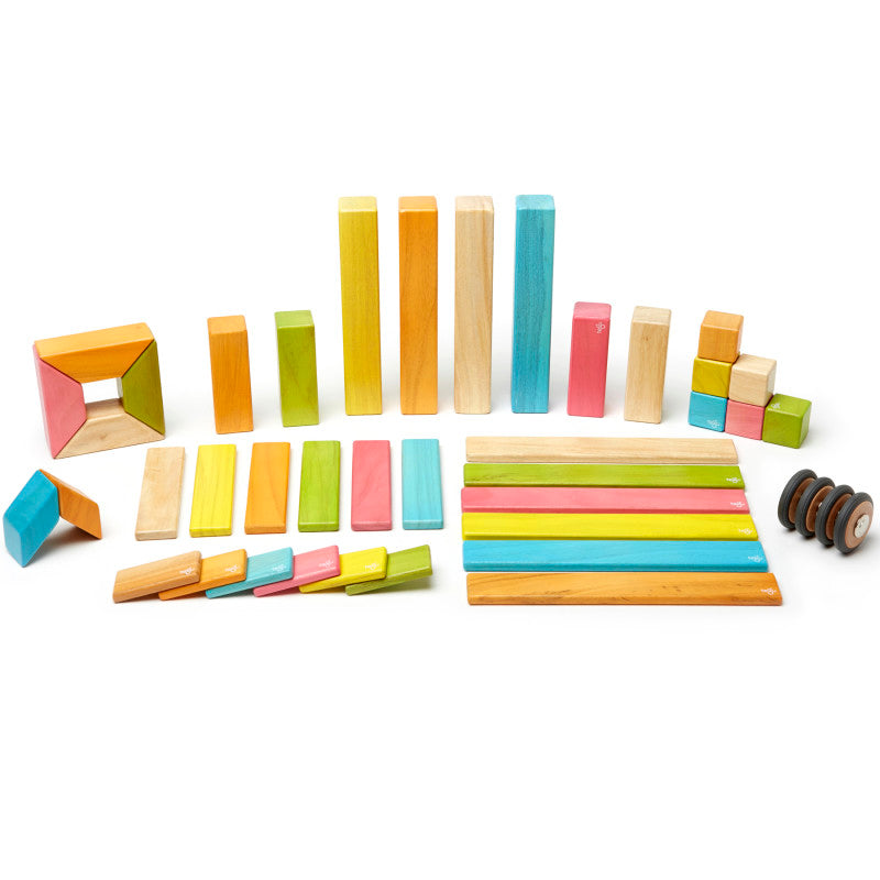 TEGU - Magnetic Wooden Blocks, 42-Piece Set, Tints