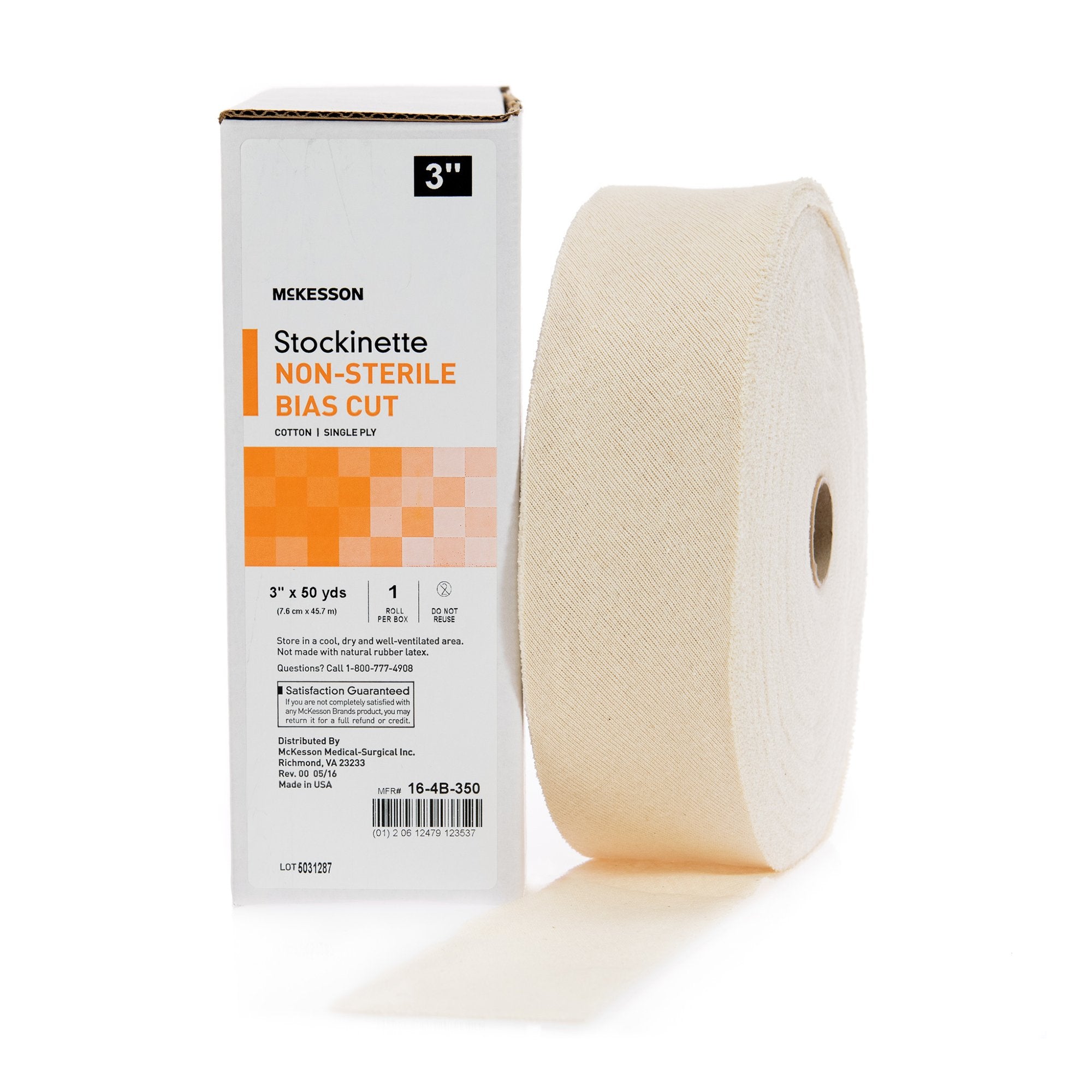 McKesson Brand - Bias Cut Stockinette McKesson Cotton 3 Inch X 50 Yard Size 3 Beige NonSterile [1/RL]