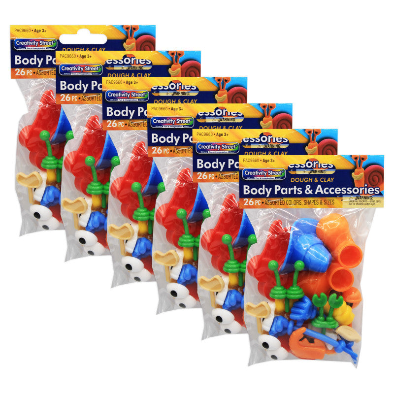 CREATIVITY STREET - Modeling Dough & Clay Body Parts & Accessories, 26 Pieces Per Pack, 6 Packs
