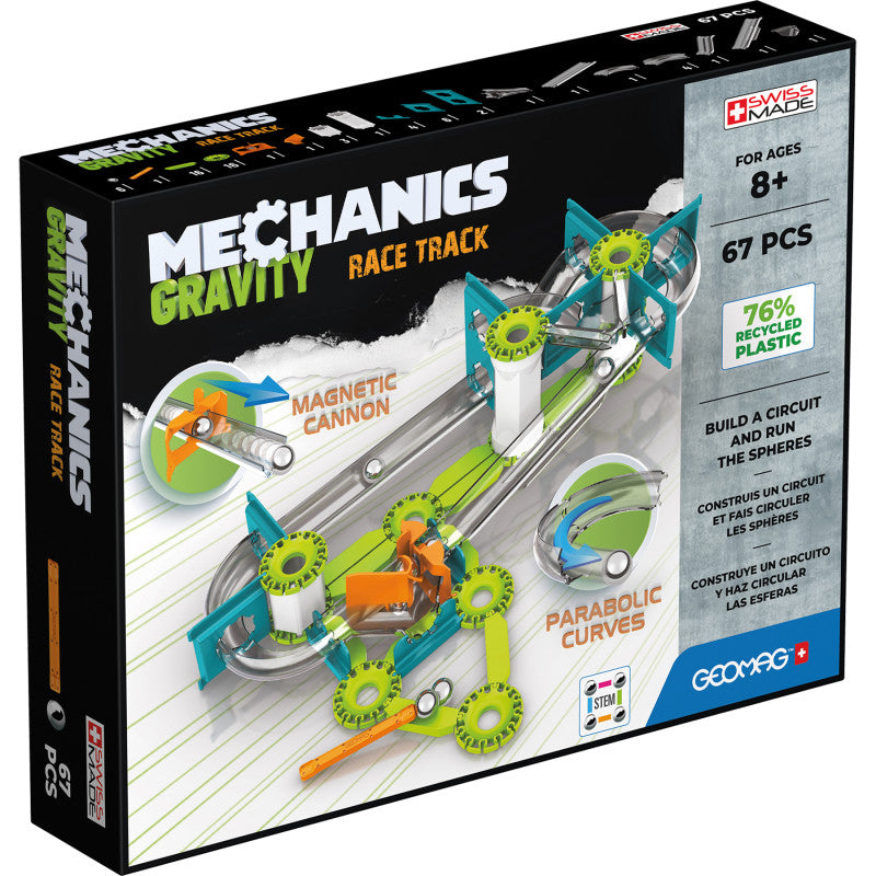 GEOMAG - Mechanics Gravity Race Track Recycled, 67 Pieces