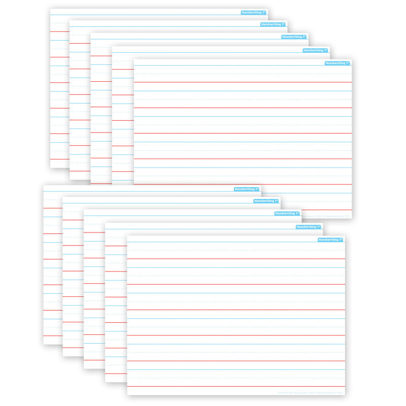 ASHLEY PRODUCTIONS - Smart Poly® PosterMat Pals™ Space Savers, 13" x 9-1/2", Handwriting 1", Pack of 10