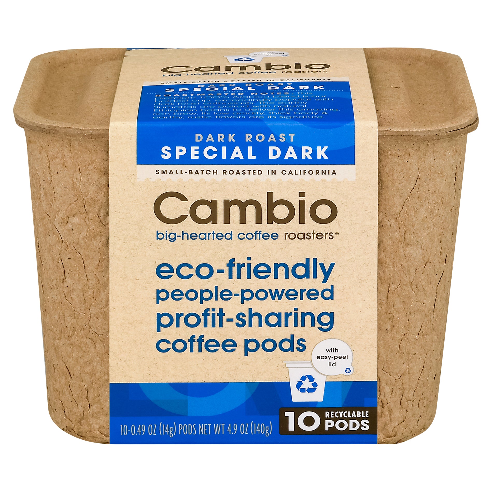 Cambio Roasters Pods Dark Roast Special Dark Coffee 10 ea - Case of 6