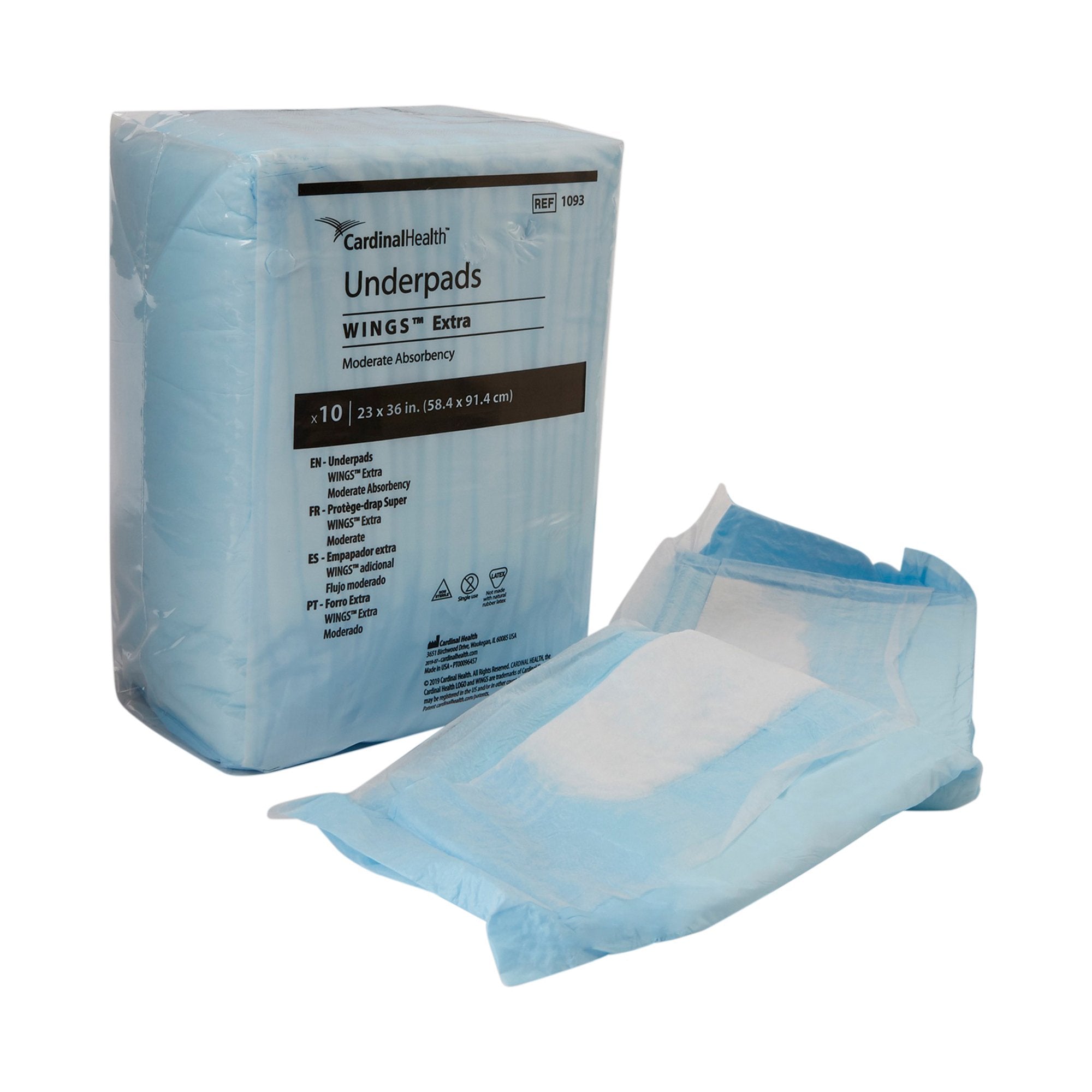 Cardinal - Disposable Underpad Simplicity™ Extra 23 X 36 Inch Fluff Moderate Absorbency [10/BG]