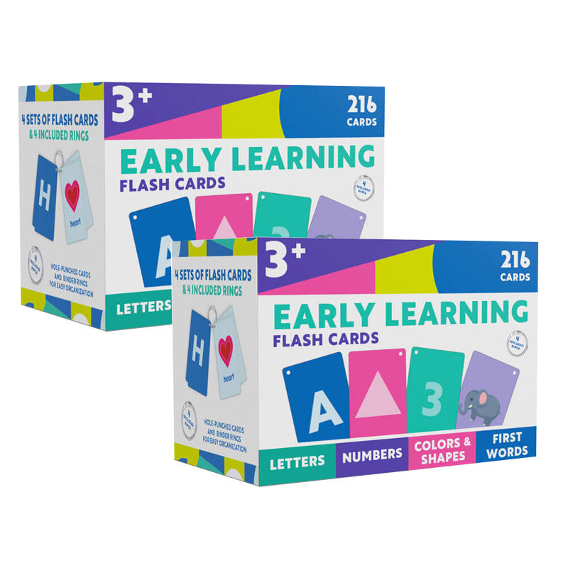 CARSON DELLOSA EDUCATION - Early Learning Flash Cards, 4 Per Set, 2 Sets