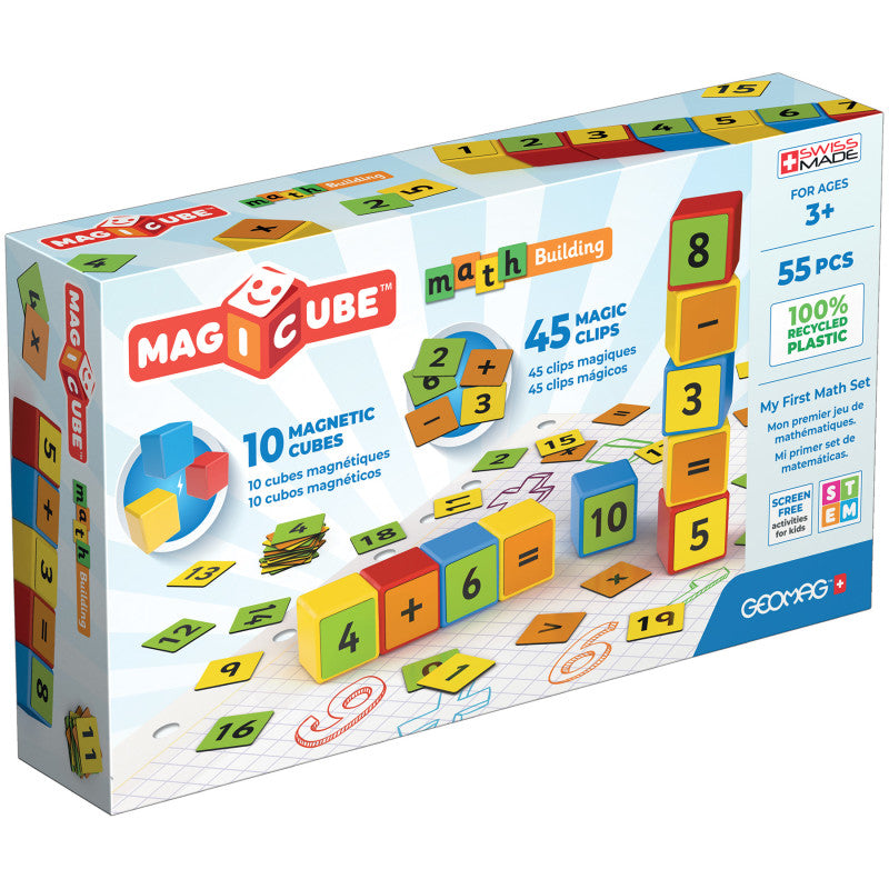 GEOMAG - Magicube™ Math Building Set, Recycled, 55 Pieces