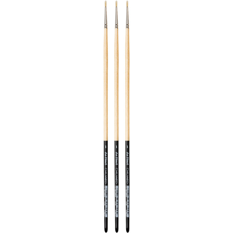 CHUNEO Synthetic Hog Bristle, Oil, Round, Series 7729, Size 1, Pack of 3