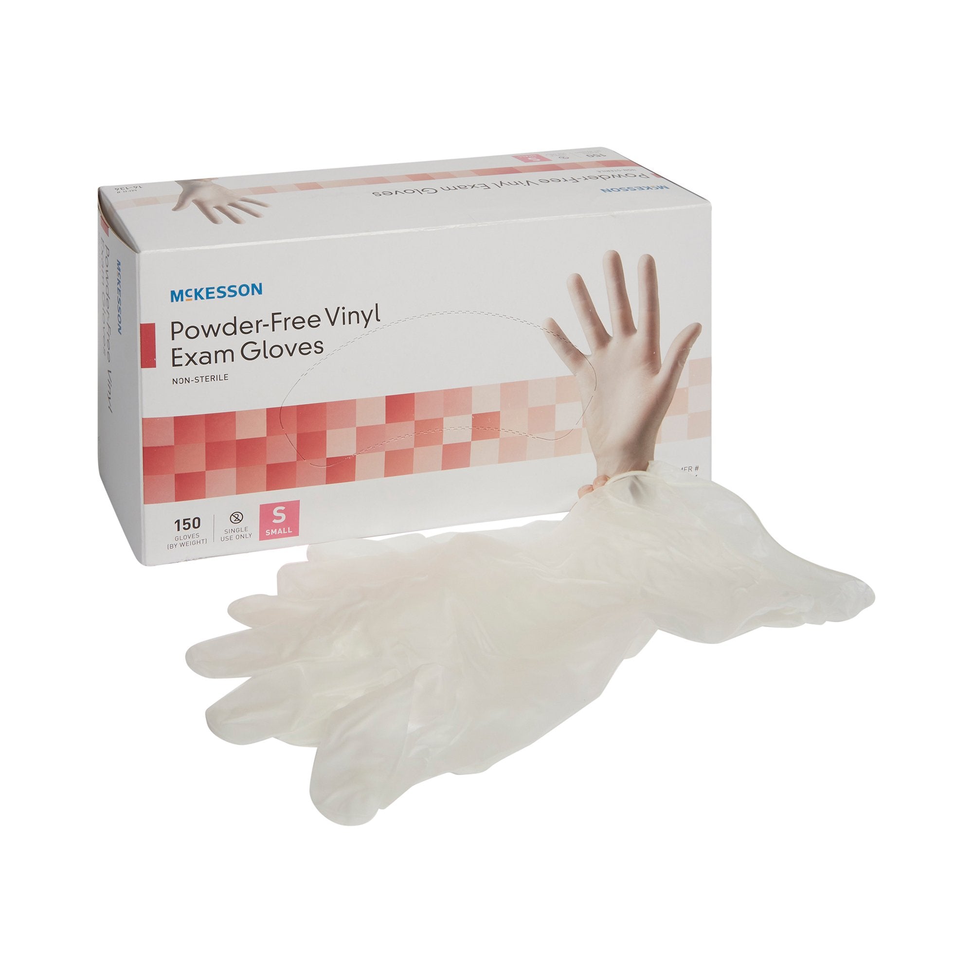 McKesson Brand - Exam Glove McKesson Small NonSterile Vinyl Standard Cuff Length Smooth Clear Not Rated [150/BX]