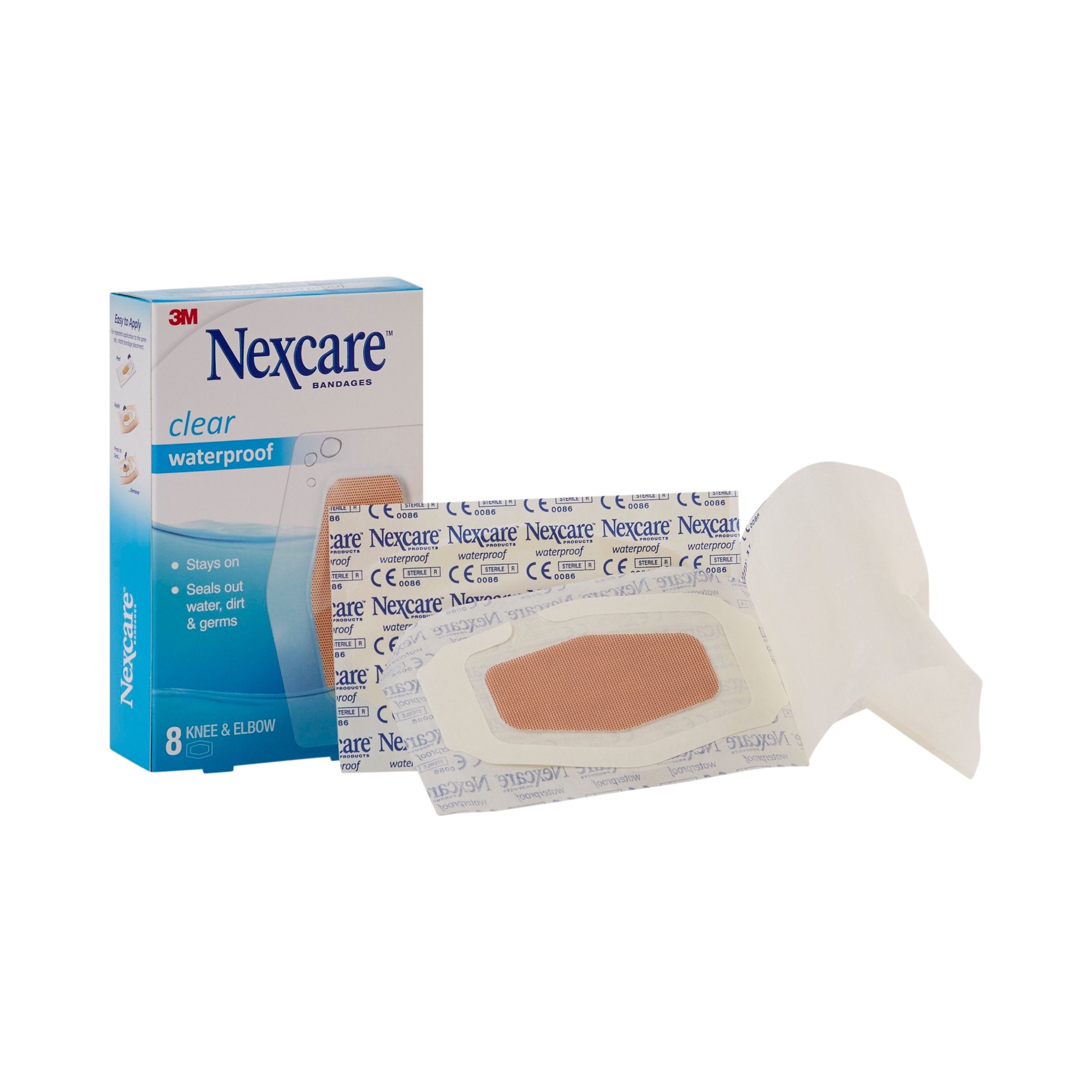 3M Company - Adhesive Strip Nexcare™ Waterproof 2-3/8 X 3½ Inch Plastic Knee / Elbow Sheer Sterile [8/BX]