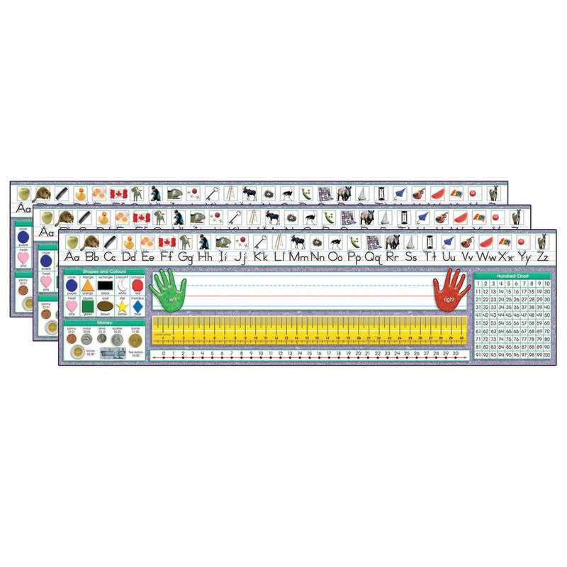 NORTH STAR TEACHER RESOURCES - Canadian Traditional Manuscript Desk Plates, 36 Per Pack, 3 Packs