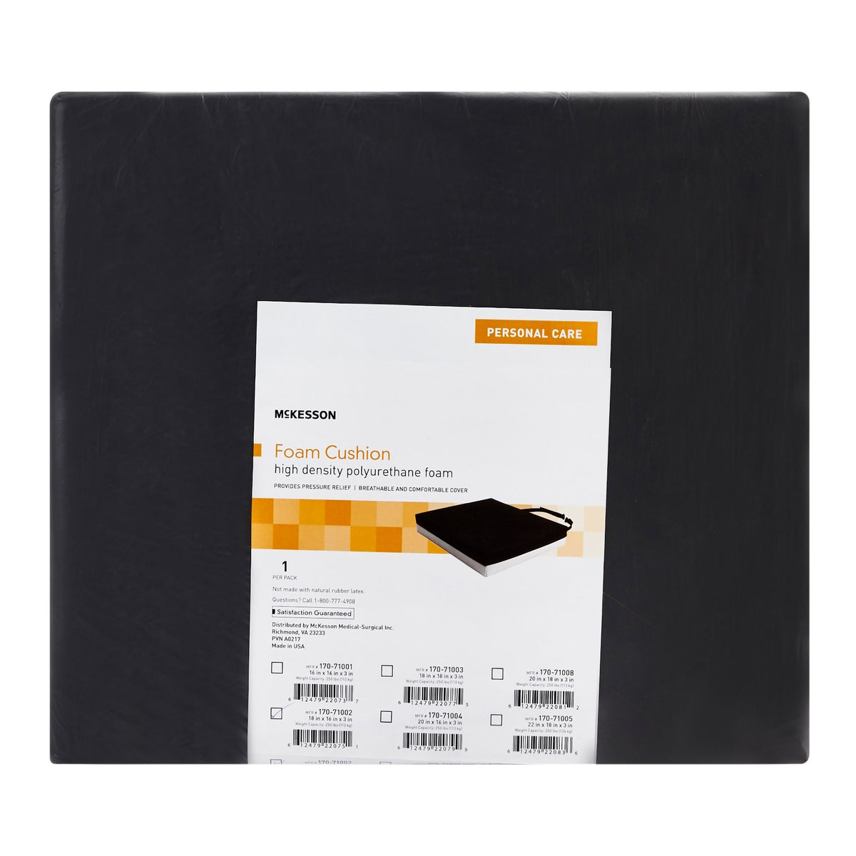 McKesson Brand - Seat Cushion McKesson 18 W X 16 L X 3 D Inch Polyurethane [1/EA]