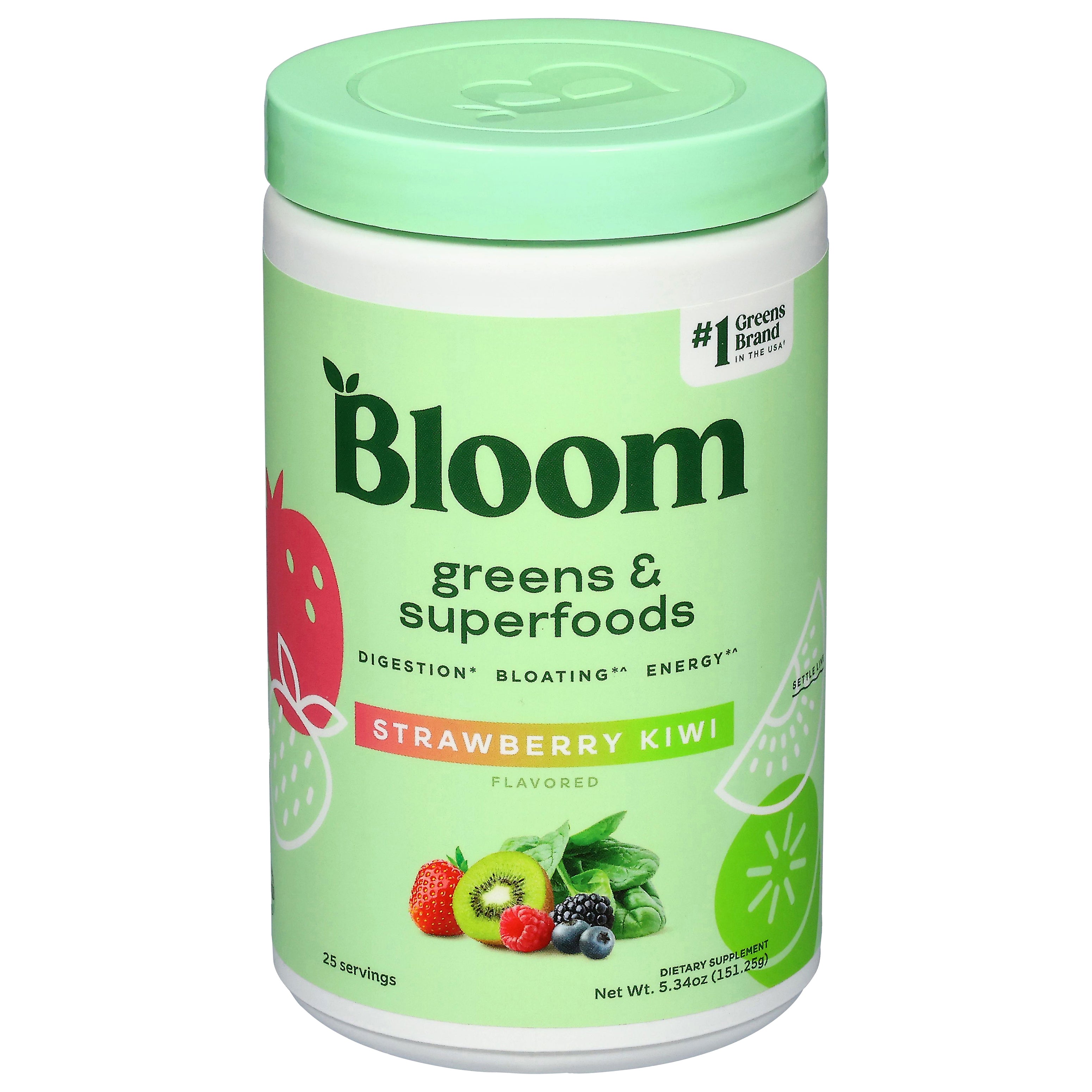 Bloom Strawberry Kiwi Flavored Greens & Superfoods 5.34 oz - Case of 1