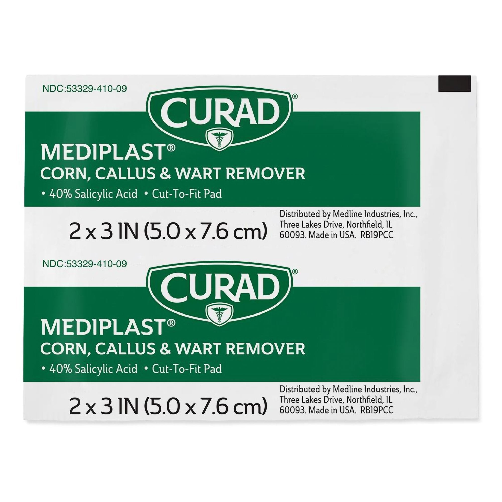 Medline - Corn / Callus / Wart Remover Curad® MediPlast® 40% Strength Medicated Pad 25 per Box [25/BX]