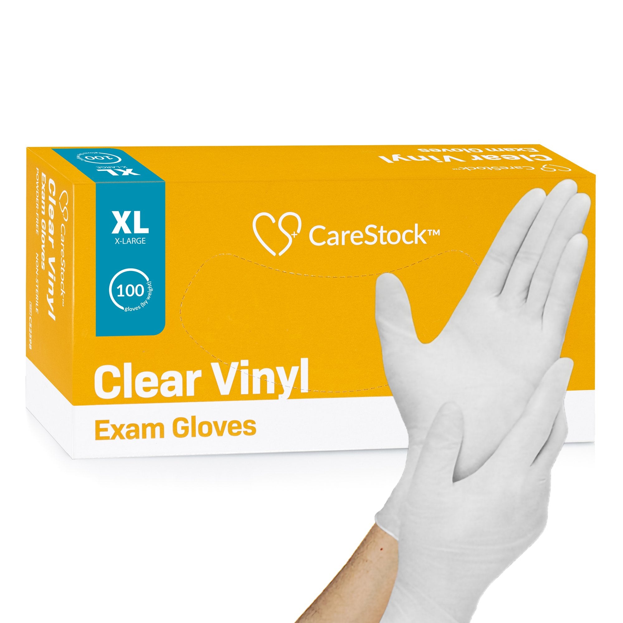 CareStock - Exam Glove CareStock™ X-Large NonSterile Vinyl Standard Cuff Length Smooth Clear Not Rated [1000/CS]