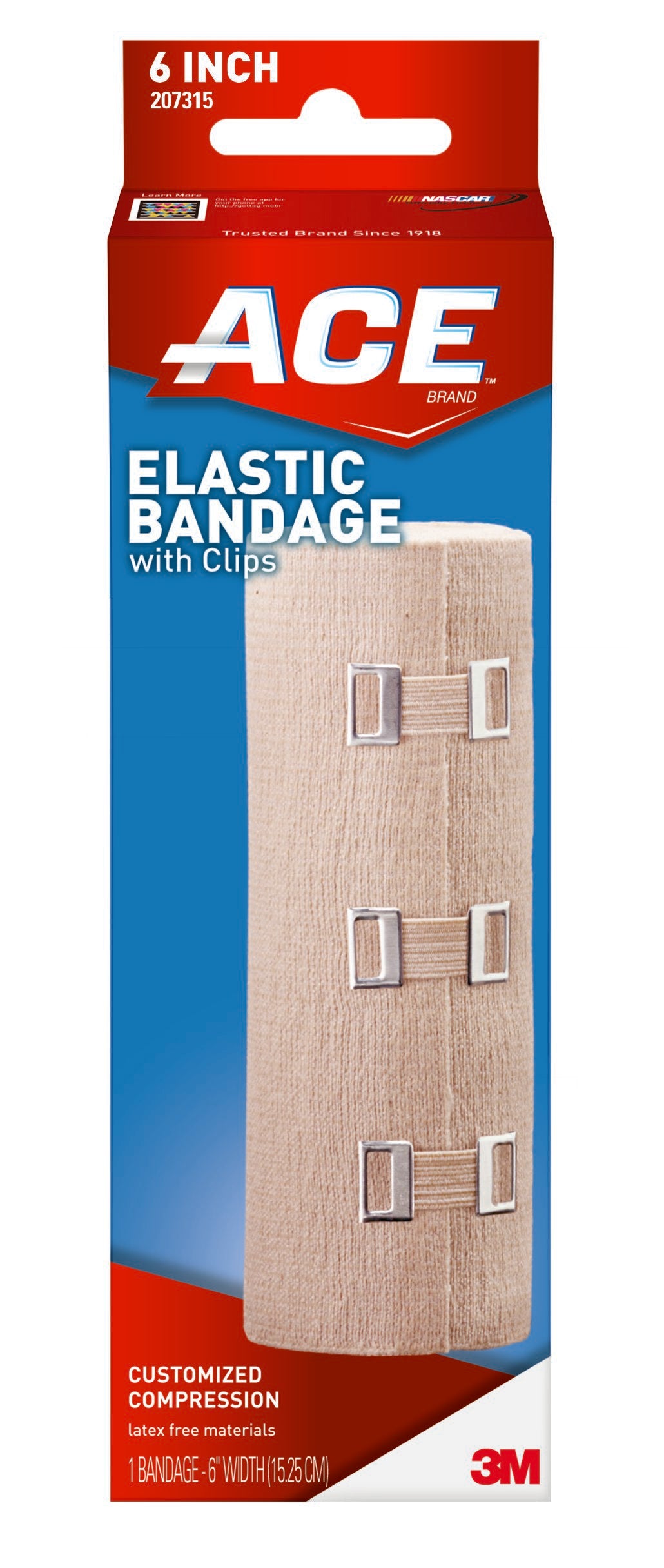 3M Company - Elastic Bandage 3M™ ACE™ 6 Inch X 5-1/3 Foot Clip Detached Closure Tan NonSterile Standard Compression [1/EA]