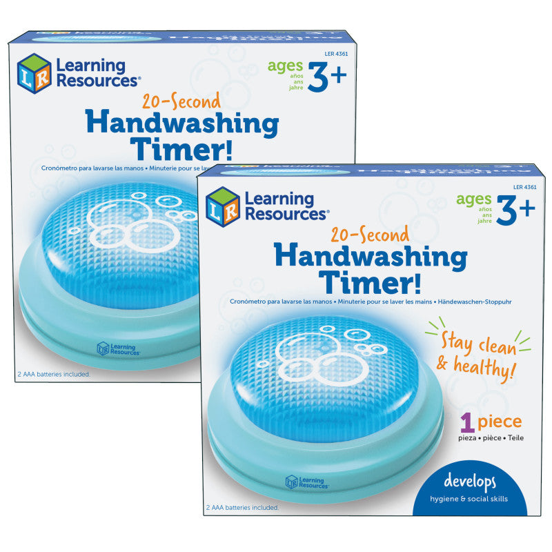 LEARNING RESOURCES - 20-Second Handwashing Timer, Pack of 2