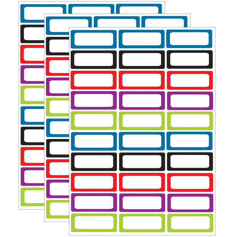 ASHLEY PRODUCTIONS - Die-Cut Magnetic Foam Assorted Color Labels/Nameplates, 30 Per Pack, 3 Packs