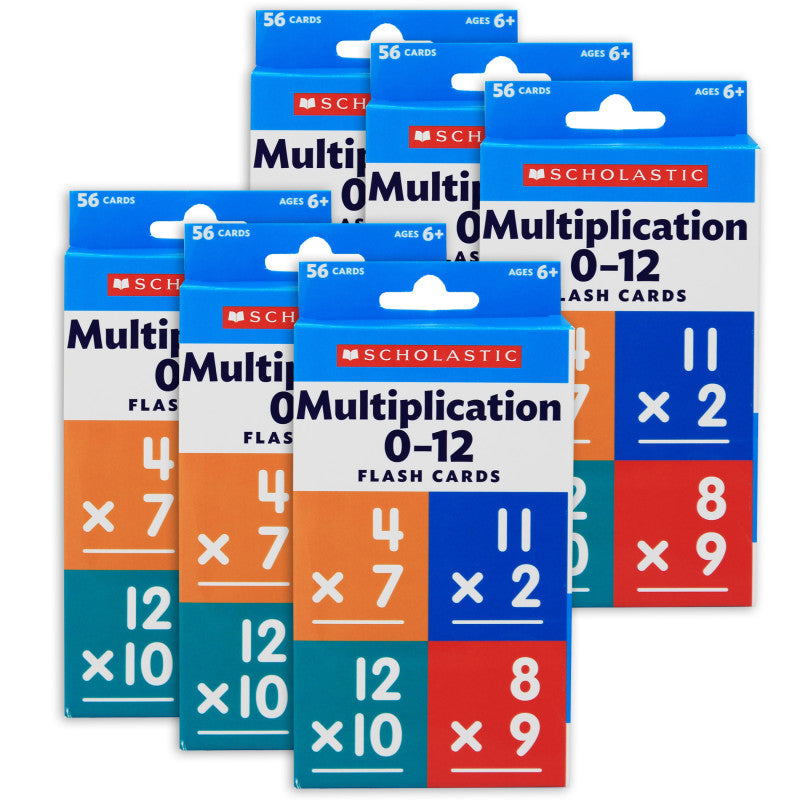 SCHOLASTIC TEACHING SOLUTIONS - Flash Cards: Multiplication 0 - 12, 6 Packs