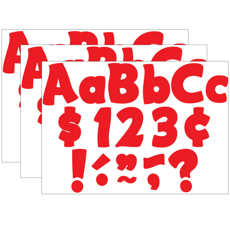 TEACHER CREATED RESOURCES - Red Funtastic 4" Letters Combo Pack, 208 Per Pack, 3 Packs