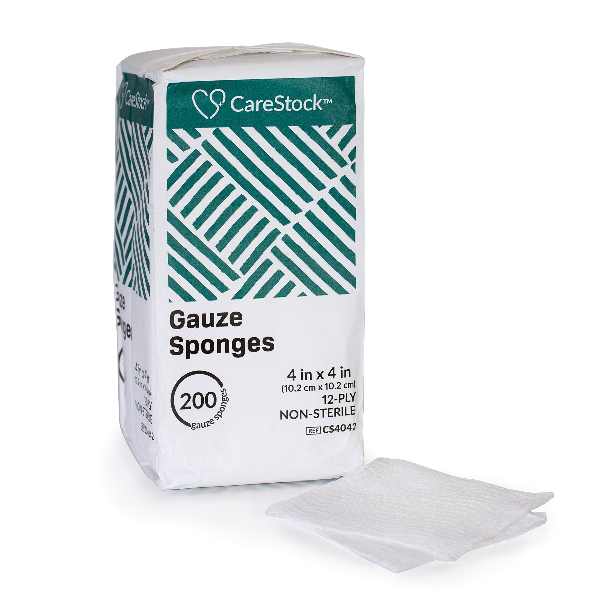 CareStock - Gauze Sponge CareStock™ 4 X 4 Inch 12-Ply NonSterile 200 per Pack [2000/CS]
