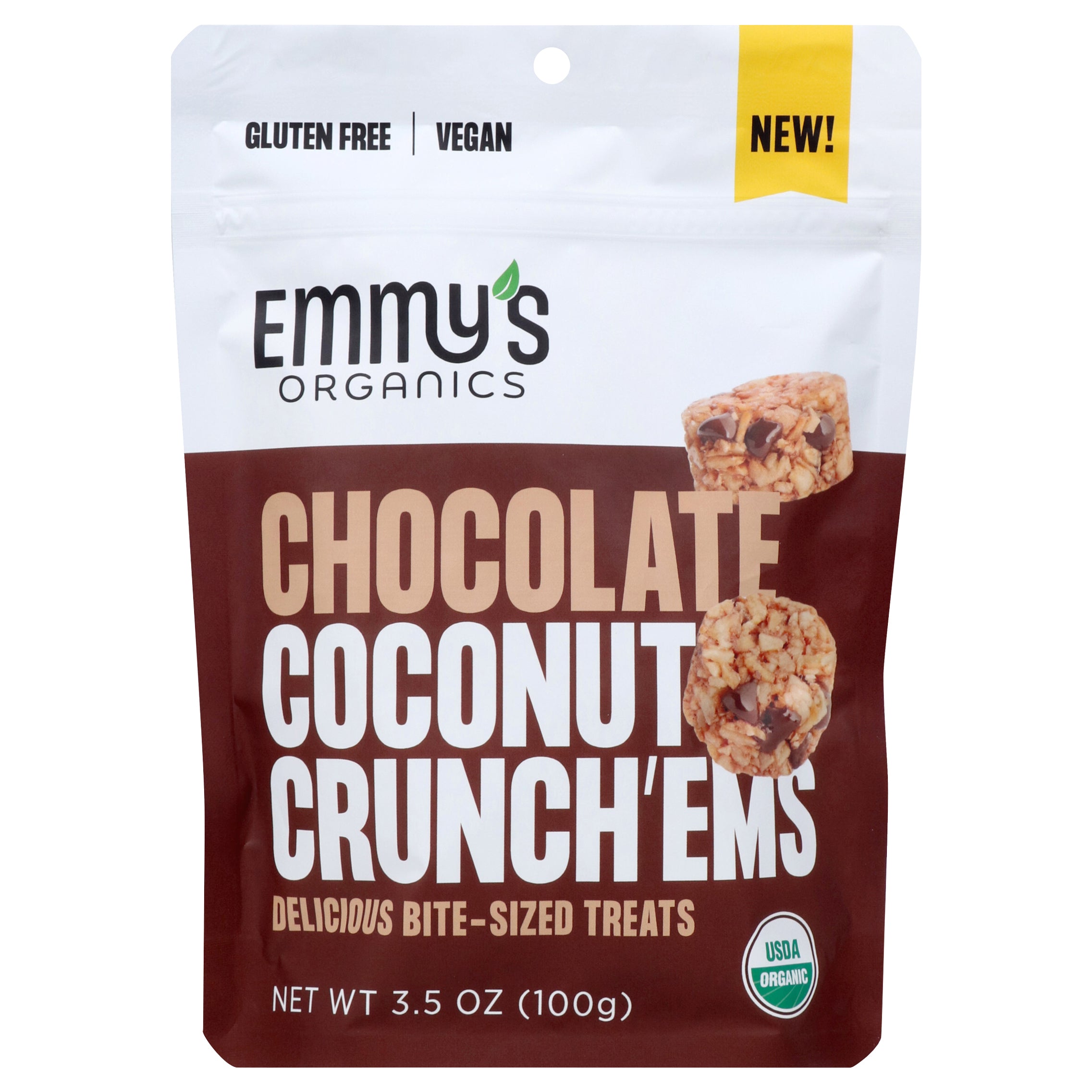 Emmy's Organics Chocolate Coconut Crunch'Ems, 3.5 oz - Case of 6