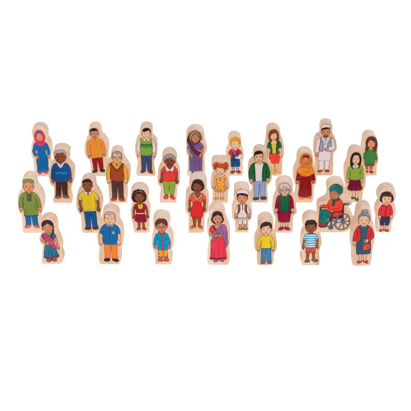 THE FRECKLED FROG - My Family - Set of 30 - Ages 1+ - Inclusive Wooden Blocks for Toddlers