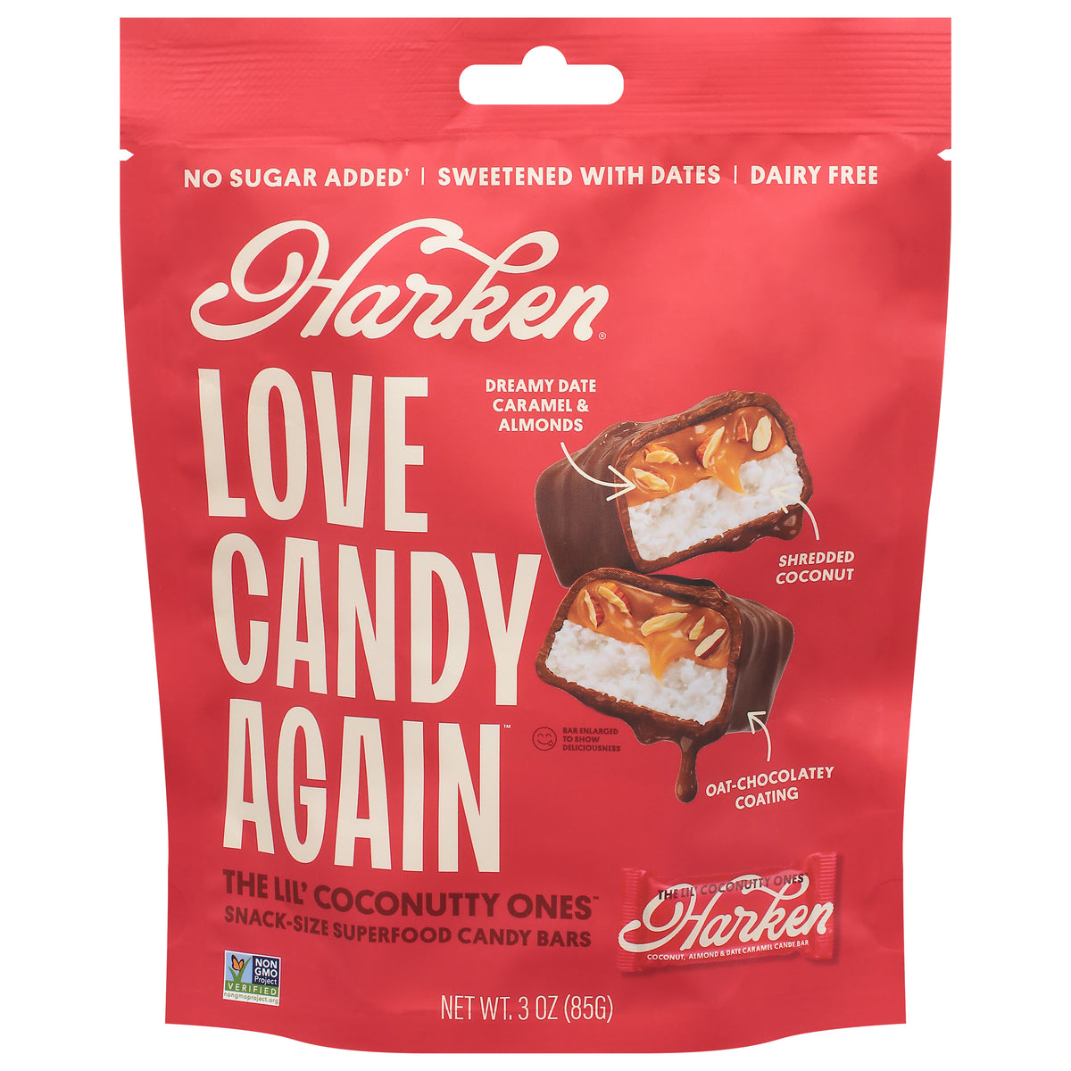 Harken The Lil' Coconutty Ones Candy Bars 3 oz - Case of 6
