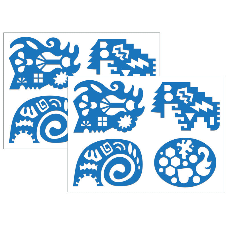 ROYLCO - Unruly Rulers Stencils, 4 Per Pack, 2 Packs