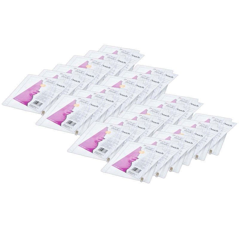 CHARLES LEONARD - Clear Vinyl Pencil Pouch with Zip-lock Closure, Pack of 24 (CHL76380-24)