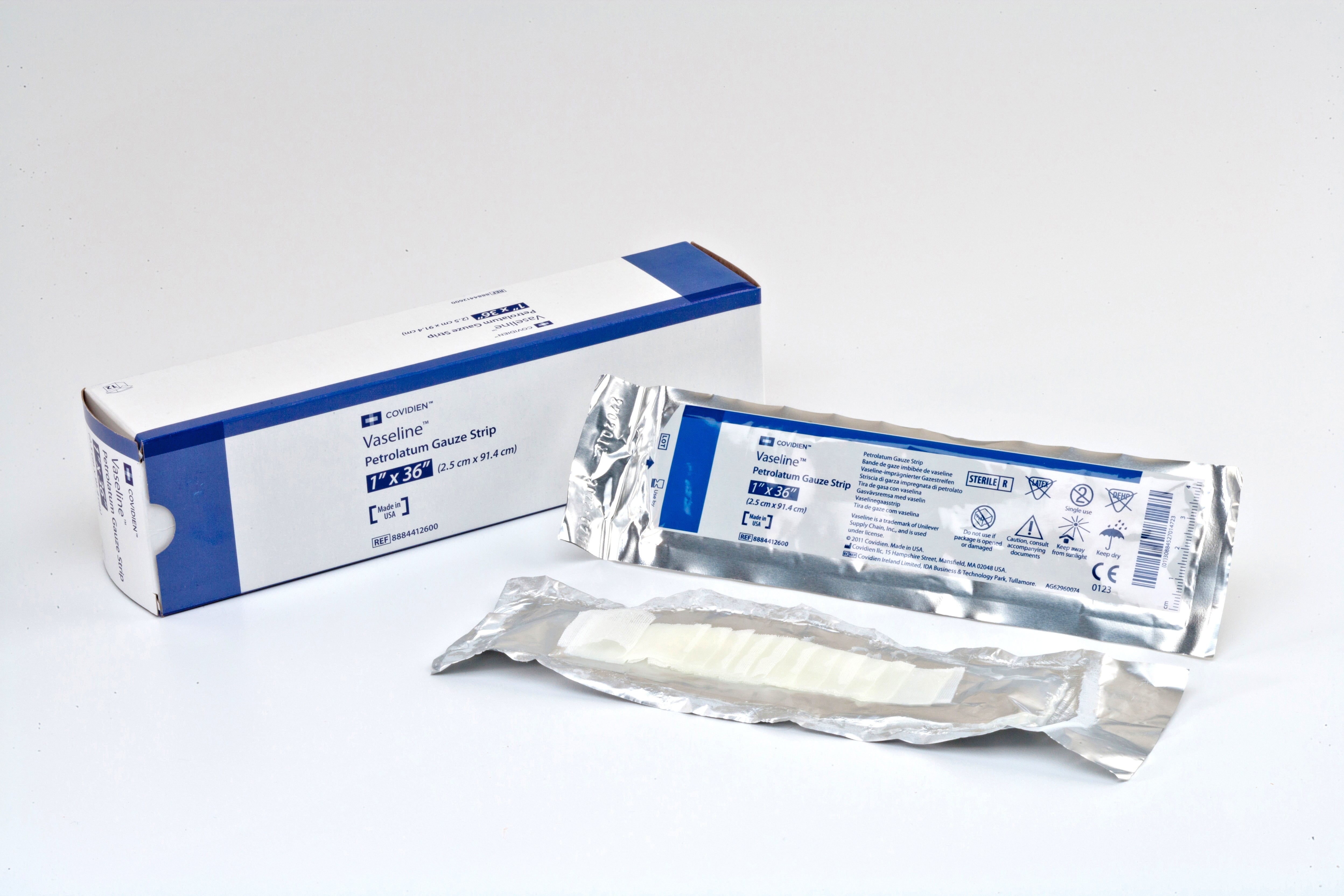 Cardinal - Petrolatum Impregnated Dressing Vaseline® Strip 1 X 36 Inch Sterile [12/DZ]