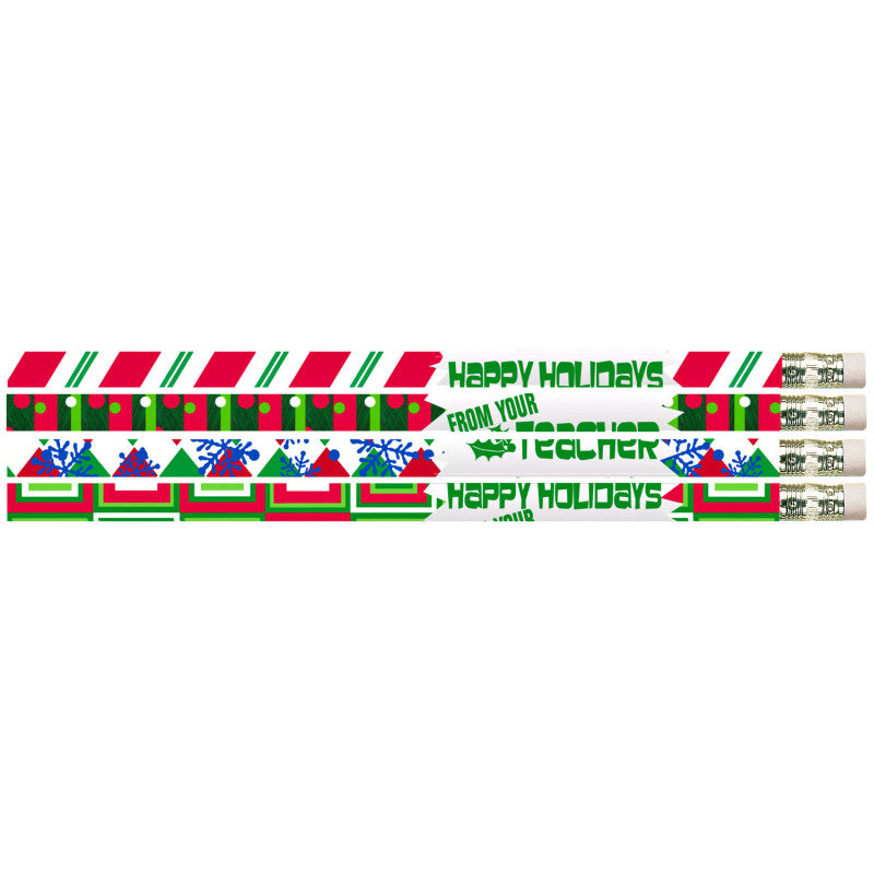 MUSGRAVE PENCIL COMPANY - Happy Holidays From Your Teacher Motivational Pencils, Pack of 144