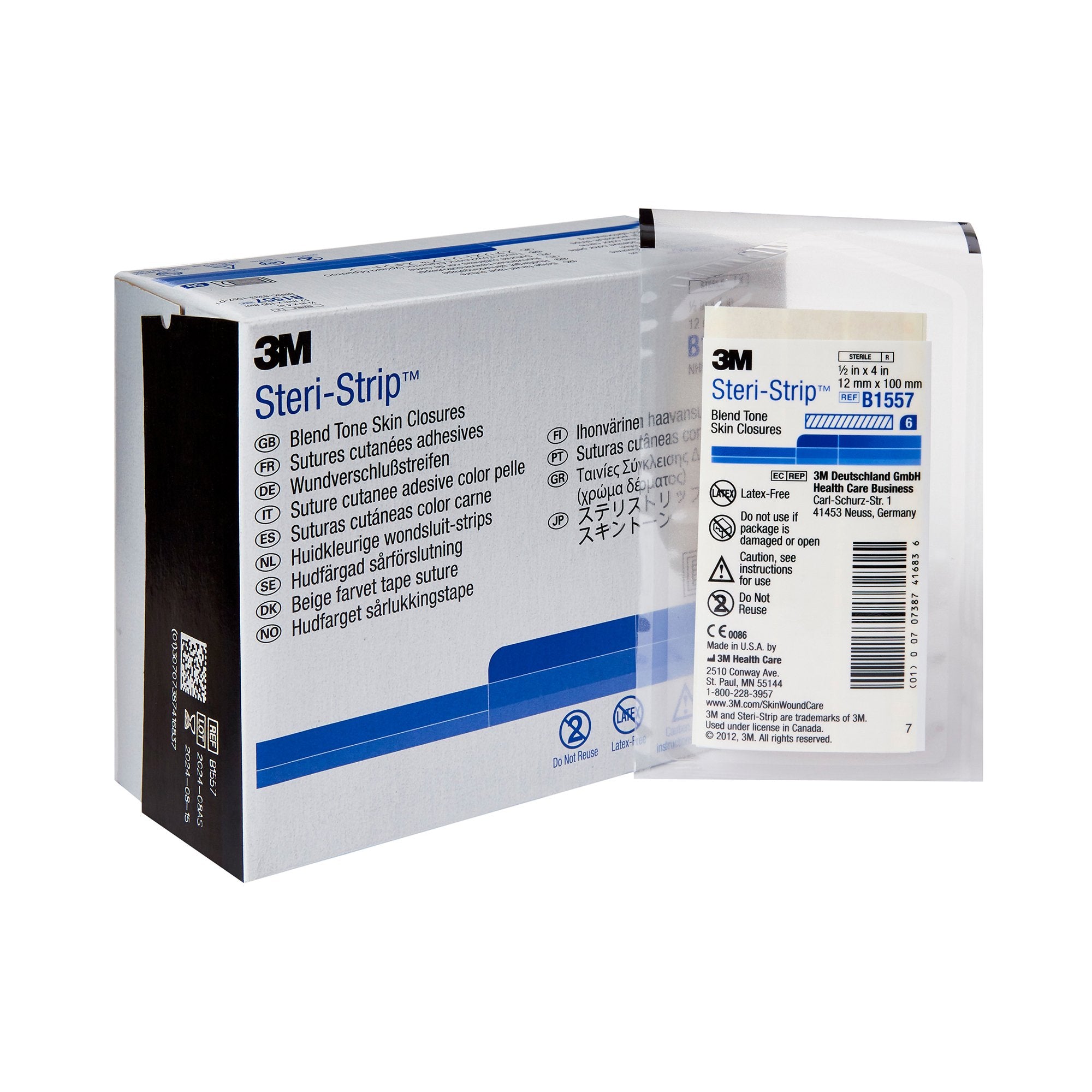 Solventum Corporation - Skin Closure Strip Steri-Strip™ 1/2 X 4 Inch Nonwoven Material Flexible Strip Tan [50/BX]