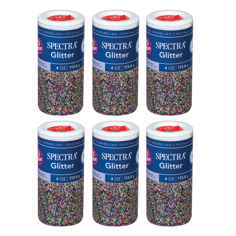 SPECTRA - Glitter, Multi-Color, 4 oz. Per Jar, 6 Jars